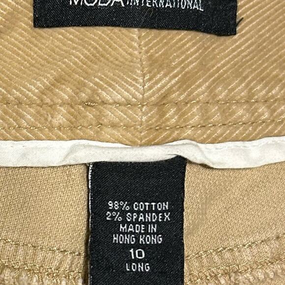 Moda International tan corduroy wide leg long pants. Size 10 33x34 - Picture 4 of 5